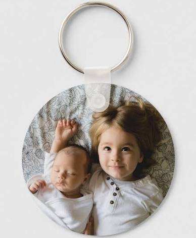 Custom Photo Keychain with leather strap